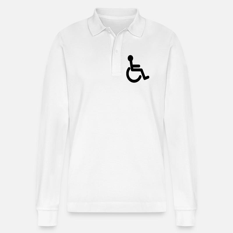 Symbole de base du fauteuil roulant # - Polo à manches longues bio PREPSTER Stanley/Stella Unisexe - blanc