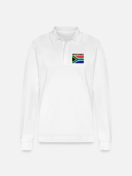 South Africa - Stanley/Stella Organic Unisex Long-Sleeved Polo Shirt Prepster - white