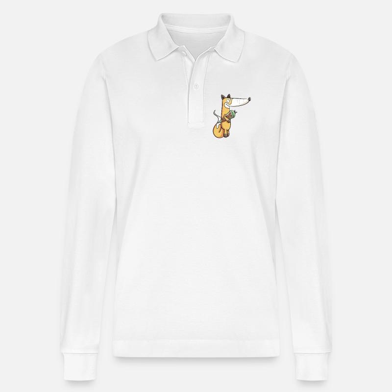 Schulkind Fuchs I Einschulung Erstklässler - Stanley/Stella Unisex Bio-Langarm-Poloshirt Prepster - Weiß