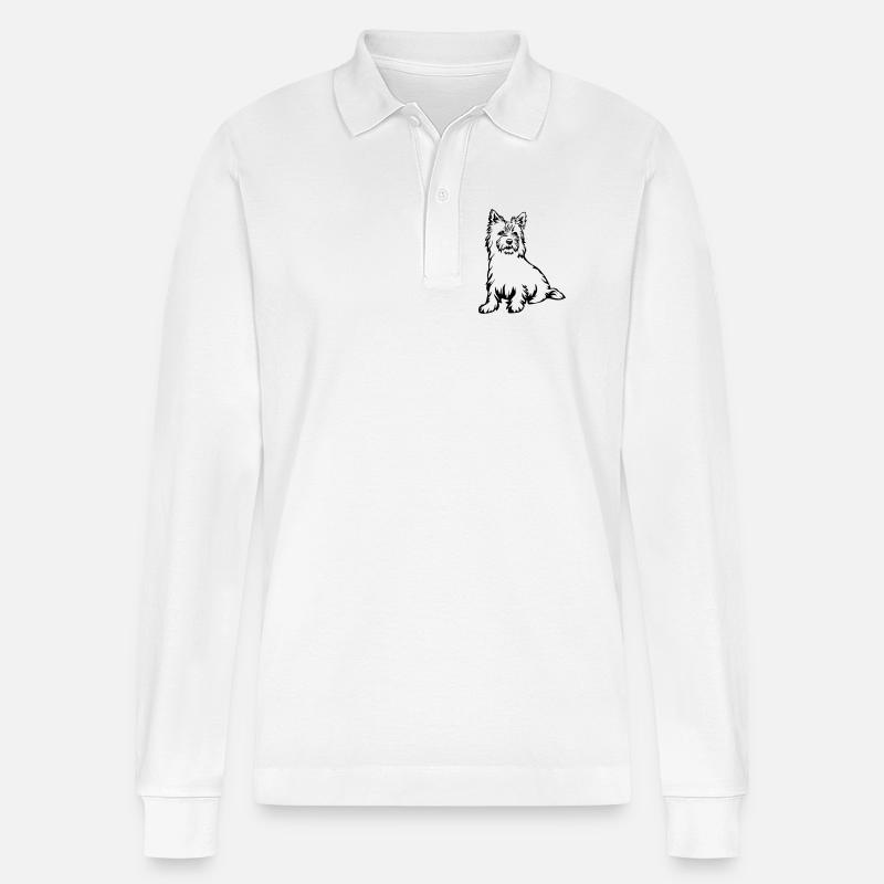 Cairn Terrier - Stanley/Stella Unisex Bio-Langarm-Poloshirt Prepster - Weiß