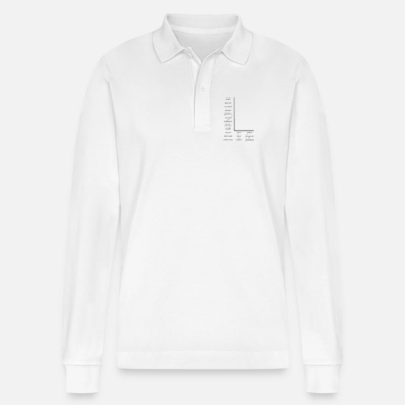 Love on many different languages - Stanley/Stella Organic Unisex Long-Sleeved Polo Shirt Prepster - white