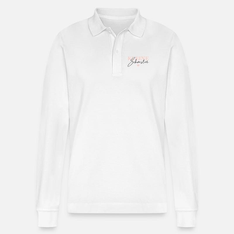 Kleine Schwester - Stanley/Stella Unisex Bio-Langarm-Poloshirt Prepster - Weiß