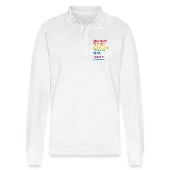 LGBT - Equal Rights For Others - Stanley/Stella Organic Unisex Long-Sleeved Polo Shirt Prepster - white - Front - Anna (173cm) & Nico (186cm)