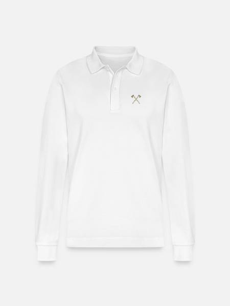 Axt gekreuzte Äxte - Stanley/Stella Unisex Bio-Langarm-Poloshirt Prepster - Weiß