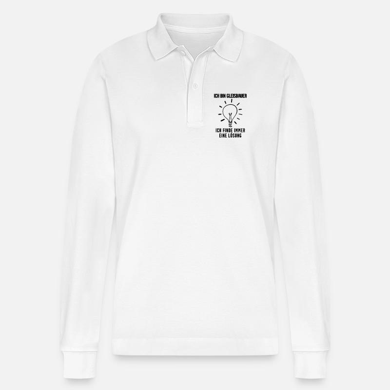 Gleisbauer - Stanley/Stella Unisex Bio-Langarm-Poloshirt Prepster - Weiß