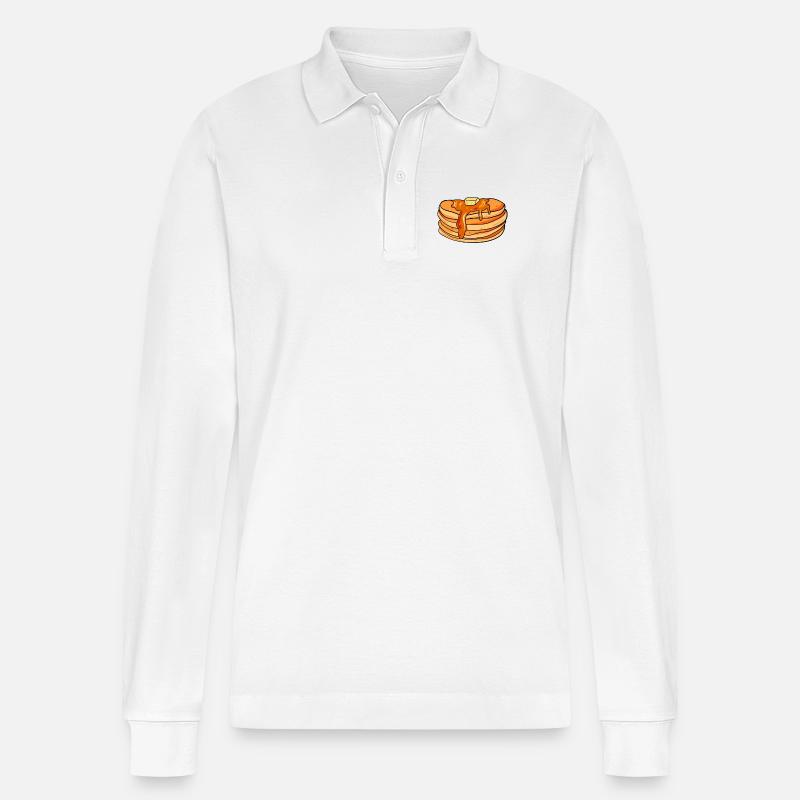 Pancake Pancakes - Stanley/Stella Unisex Bio-Langarm-Poloshirt Prepster - Weiß