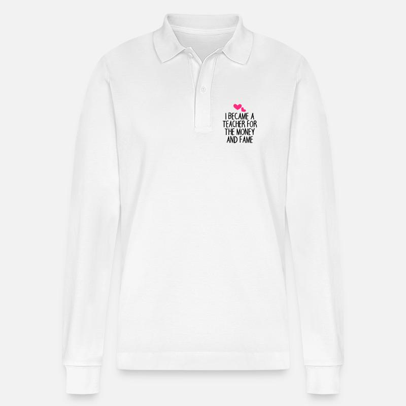 Lehrer Spruch lustig - Stanley/Stella Unisex Bio-Langarm-Poloshirt Prepster - Weiß