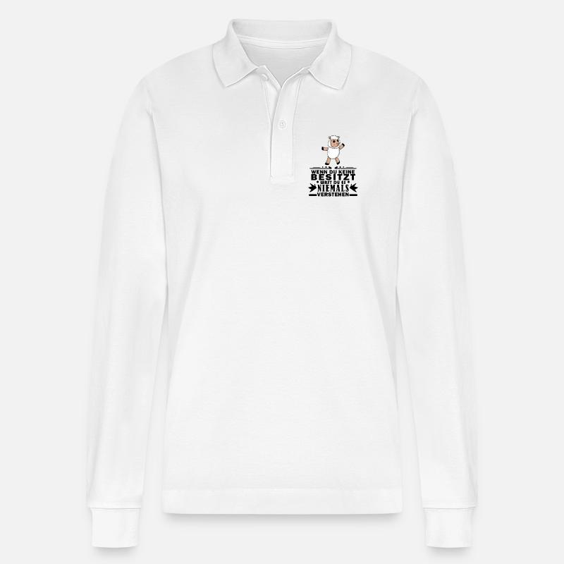 Schaf Schafe Spruch Sprüche - Stanley/Stella Unisex Bio-Langarm-Poloshirt Prepster - Weiß