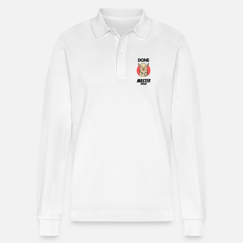 Master 2023 - Polo à manches longues bio PREPSTER Stanley/Stella Unisexe - blanc