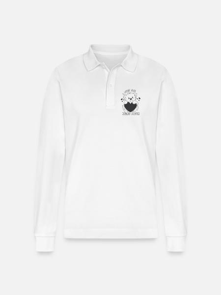 I love you bearish very retro-valentines - Stanley/Stella Organic Unisex Long-Sleeved Polo Shirt Prepster - white