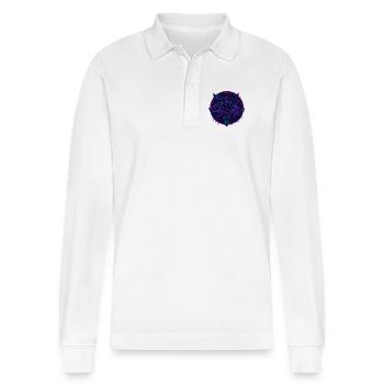 neon Rosen Schädel Vaporwave - Stanley/Stella Unisex Bio-Langarm-Poloshirt Prepster - Weiß - Vorne - Anna (173cm) & Nico (186cm)
