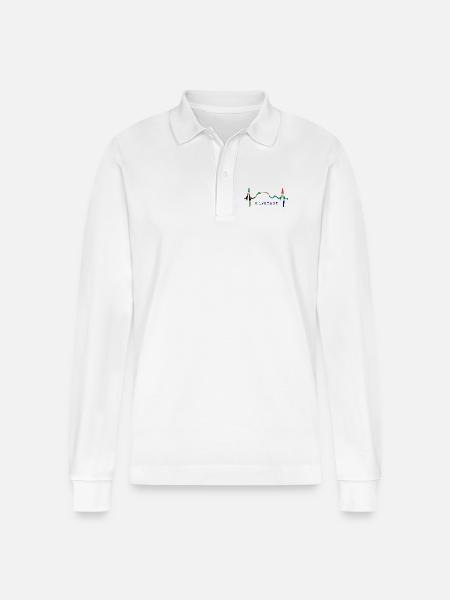 Cape Town Skyline Heartbeat Sydafrika Table Mountain - Stanley/Stella Prepster økologisk unisex langærmet poloshirt - hvid