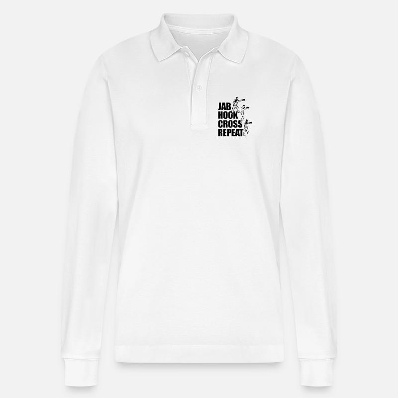 Techniques de boxe - Polo à manches longues bio PREPSTER Stanley/Stella Unisexe - blanc