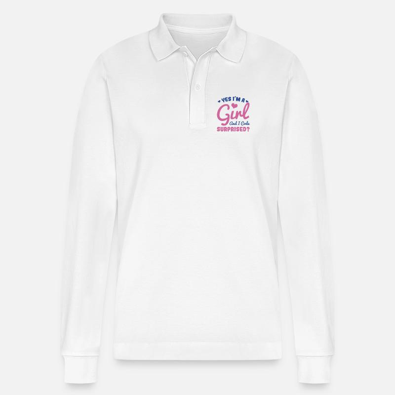 Fille et programmeuse - Polo à manches longues bio PREPSTER Stanley/Stella Unisexe - blanc