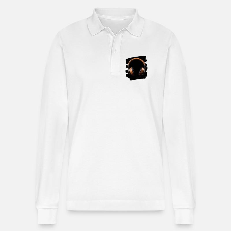 Kopfhörer - Stanley/Stella Unisex Bio-Langarm-Poloshirt Prepster - Weiß