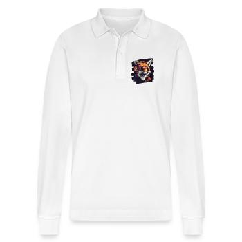 Fuchs - Stanley/Stella Unisex Bio-Langarm-Poloshirt Prepster - Weiß - Vorne - Anna (173cm) & Nico (186cm)
