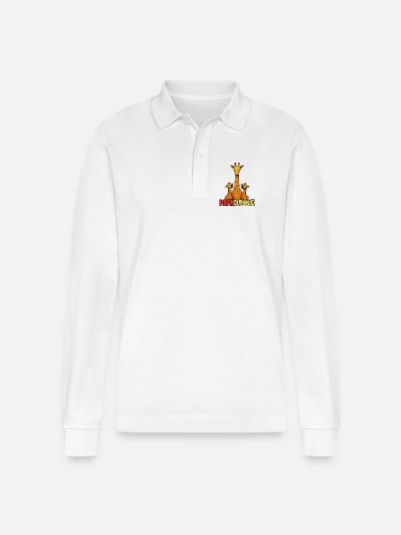 PAPACIFIC - Humor Far - Sjov Giraf - Stanley/Stella Prepster økologisk unisex langærmet poloshirt - hvid