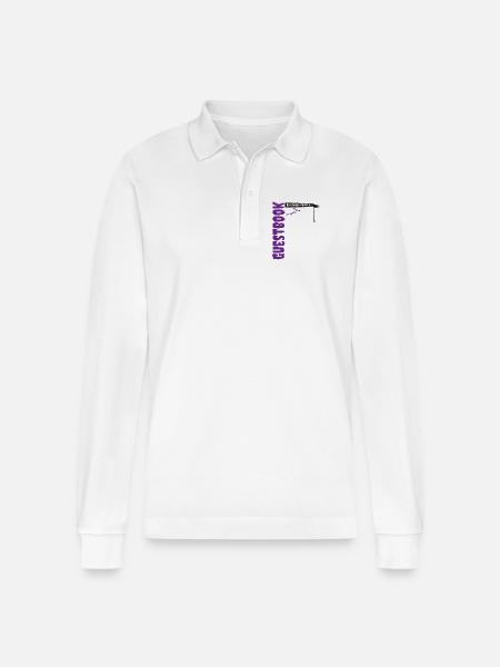 Gästebuch Halloween Party 2025 - Stanley/Stella Unisex Bio-Langarm-Poloshirt Prepster - Weiß