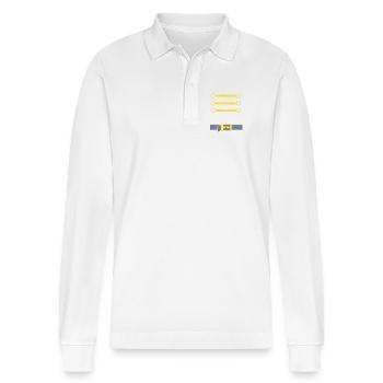 Nutcracker Costume Christmas - Stanley/Stella Organic Unisex Long-Sleeved Polo Shirt Prepster - white - Front - Anna (173cm) & Nico (186cm)