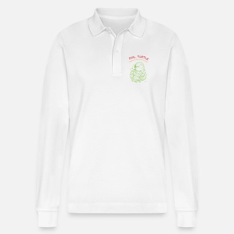 Phil Turtle Zen Path Tee - Stanley/Stella Unisex Bio-Langarm-Poloshirt Prepster - Weiß