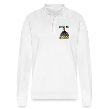 zocken - ich habe alles unter controller - Stanley/Stella Unisex Bio-Langarm-Poloshirt Prepster - Weiß - Vorne - Anna (173cm) & Nico (186cm)