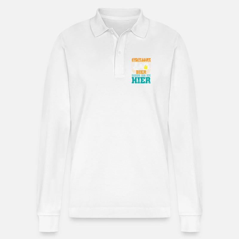 Modellbahn Modelleisenbahn Eisenbahn - Stanley/Stella Unisex Bio-Langarm-Poloshirt Prepster - Weiß