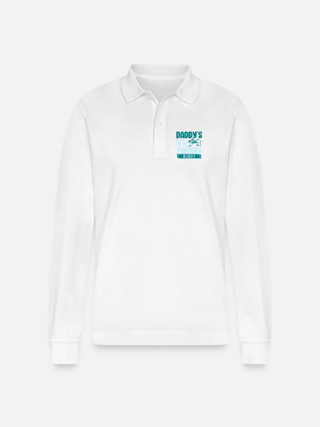 Anglers Fishermen Fishing Sport Fishermen - Stanley/Stella Organic Unisex Long-Sleeved Polo Shirt Prepster - white