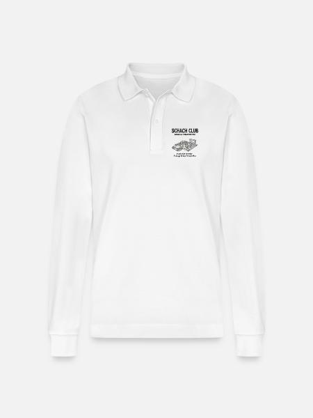Chess Club Strategy Design – Vintage Chess Bar - Stanley/Stella Organic Unisex Long-Sleeved Polo Shirt Prepster - white