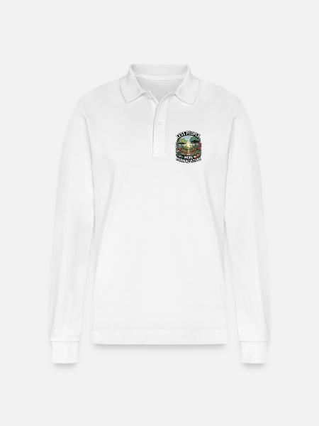 Permakultur: En livsfilosofi for naturelskere - Stanley/Stella Prepster økologisk unisex-poloskjorte med lange ermer - hvit