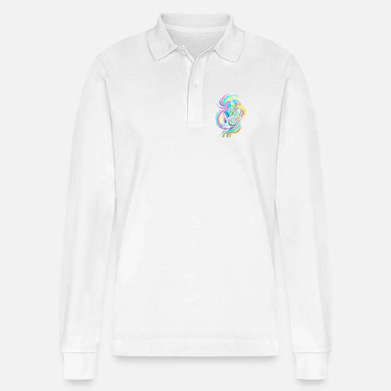 Tuba-Spieler - Stanley/Stella Unisex Bio-Langarm-Poloshirt Prepster - Weiß