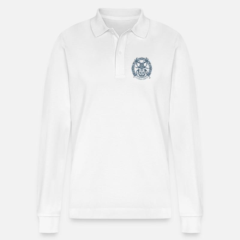 Lucanus Servus - Hirschkäfer - Stanley/Stella Unisex Bio-Langarm-Poloshirt Prepster - Weiß