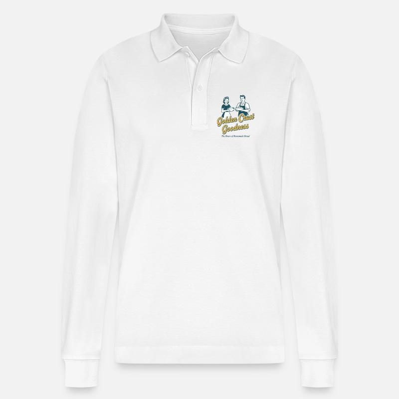 Sauerteigbrot Backen Mit Goldener Kruste - Stanley/Stella Unisex Bio-Langarm-Poloshirt Prepster - Weiß