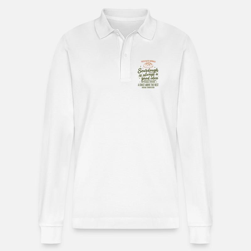 Sauerteigbrot Backbäcker Sauerteigstarter - Stanley/Stella Unisex Bio-Langarm-Poloshirt Prepster - Weiß