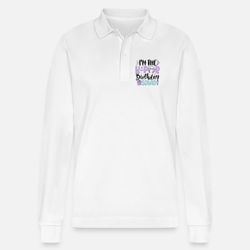 I'm The K Pop Birthday Squad - Stanley/Stella Unisex Bio-Langarm-Poloshirt Prepster - Weiß