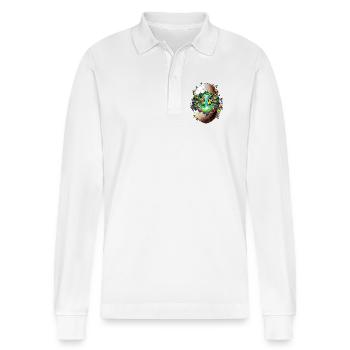 Eostre Spring Moon Happy Easter Ostara Blessings - Stanley/Stella Organic Unisex Long-Sleeved Polo Shirt Prepster - white - Front - Anna (173cm) & Nico (186cm)