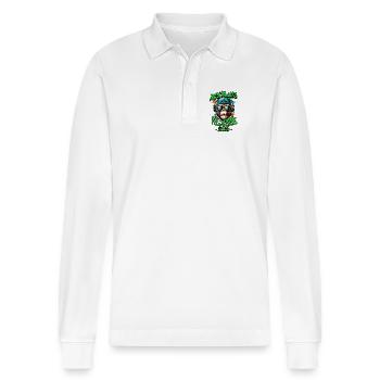 Schulabgänger | Abschlussklasse 2026 Affee - Stanley/Stella Unisex Bio-Langarm-Poloshirt Prepster - Weiß - Vorne - Anna (173cm) & Nico (186cm)