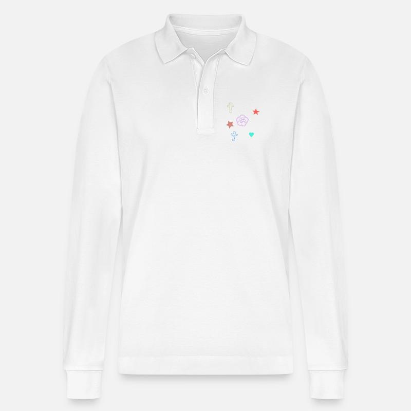Étoile de la Fleur Croix - Polo à manches longues bio PREPSTER Stanley/Stella Unisexe - blanc