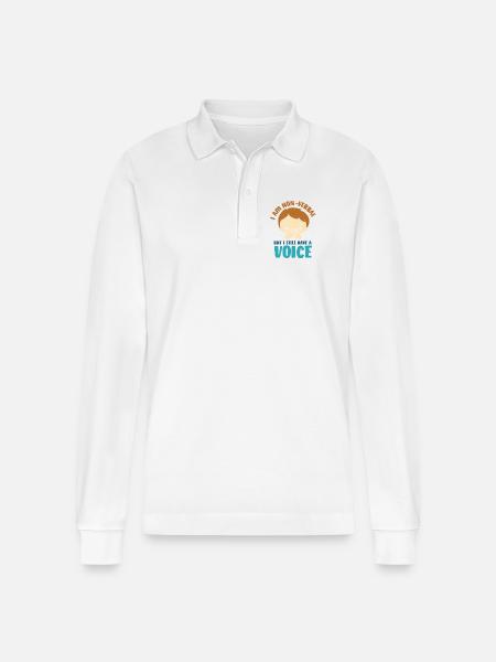 Autism Autistic Asperger's Syndrome - Stanley/Stella Organic Unisex Long-Sleeved Polo Shirt Prepster - white