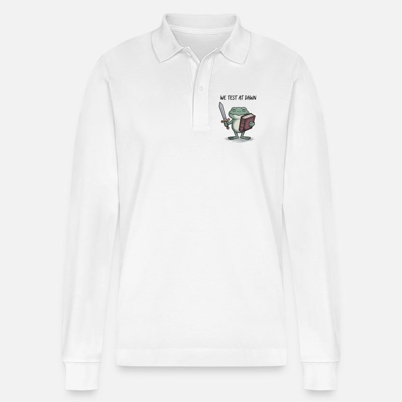 Froschritter Morgenröte - Stanley/Stella Unisex Bio-Langarm-Poloshirt Prepster - Weiß