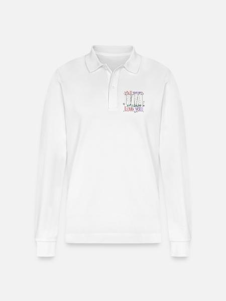 Lehrerin Spruch Humor Schule Geschenkidee - Stanley/Stella Unisex Bio-Langarm-Poloshirt Prepster - Weiß