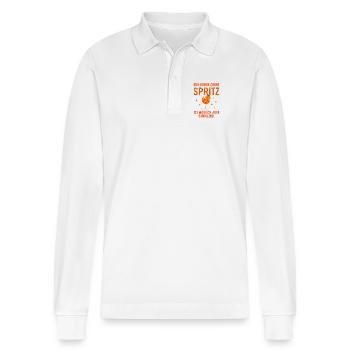 Leben Ohne Spritz Ist Möglich Aber Sinnlos Humor - Stanley/Stella Unisex Bio-Langarm-Poloshirt Prepster - Weiß - Vorne - Anna (173cm) & Nico (186cm)