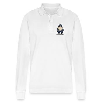 Plattdüütsch Edition: Oller Knust - Stanley/Stella Unisex Bio-Langarm-Poloshirt Prepster - Weiß - Vorne - Anna (173cm) & Nico (186cm)
