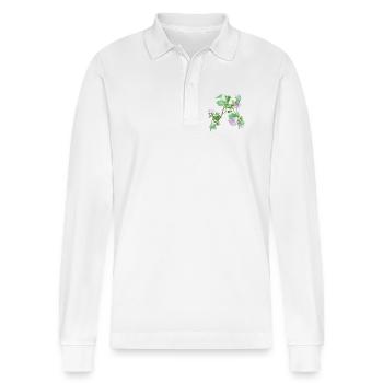 Photo of my self sown mallows - Stanley/Stella Organic Unisex Long-Sleeved Polo Shirt Prepster - white - Front - Anna (173cm) & Nico (186cm)