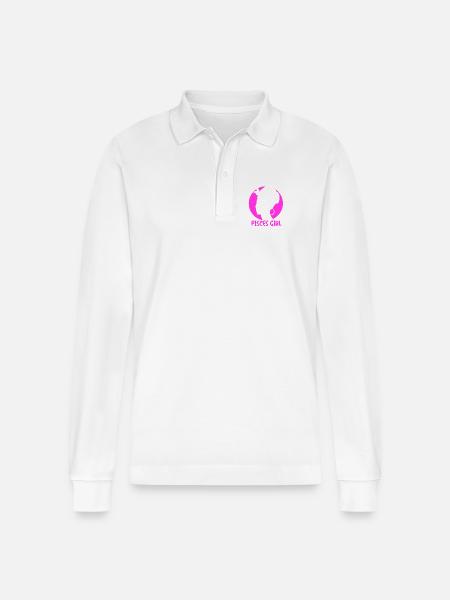 Sternzeichen Fische - Stanley/Stella Unisex Bio-Langarm-Poloshirt Prepster - Weiß