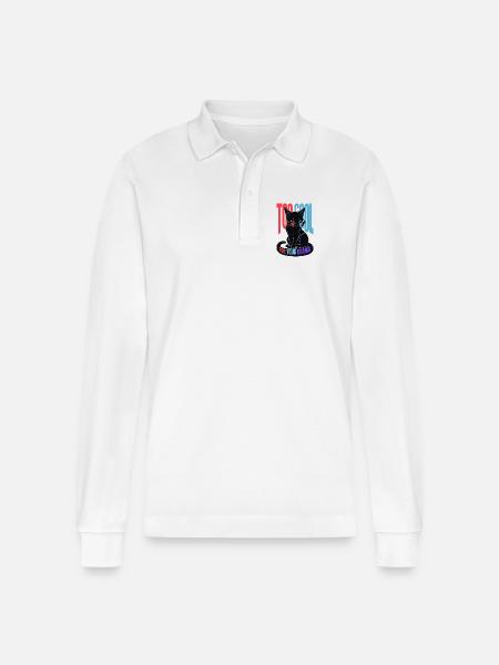 Cool Cat - Stanley/Stella Unisex Bio-Langarm-Poloshirt Prepster - Weiß