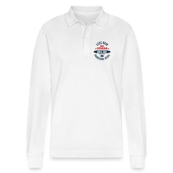 60th Birthday Devil - Stanley/Stella Organic Unisex Long-Sleeved Polo Shirt Prepster - white - Front - Anna (173cm) & Nico (186cm)