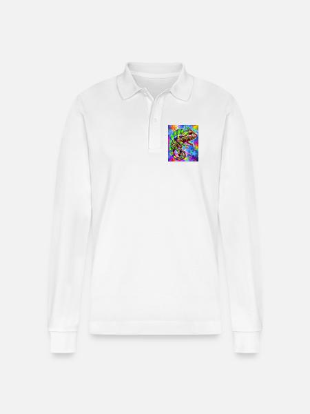 chameleon - Stanley/Stella Organic Unisex Long-Sleeved Polo Shirt Prepster - white