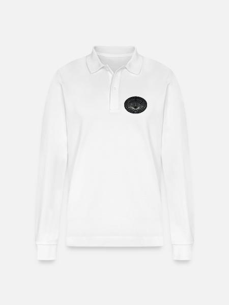 Vortex Grid Wormhole - Stanley/Stella Organic Unisex Long-Sleeved Polo Shirt Prepster - white