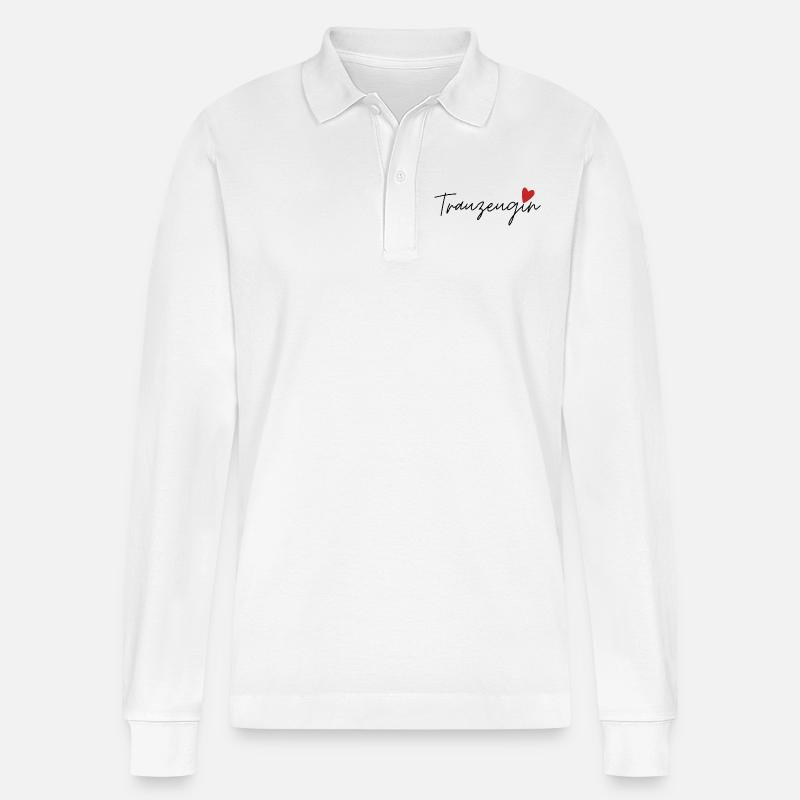 Trauzeugin - Stanley/Stella Unisex Bio-Langarm-Poloshirt Prepster - Weiß