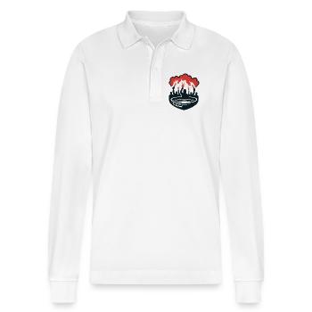 Pyrotechnik Stadion - Stanley/Stella Unisex Bio-Langarm-Poloshirt Prepster - Weiß - Vorne - Anna (173cm) & Nico (186cm)